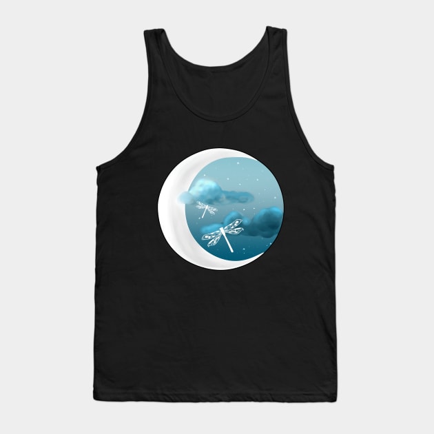 Dragonfly Moonlight Tank Top by CITROPICALL